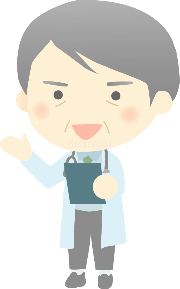 問診票を持ち説明する医師 医療 無料イラスト