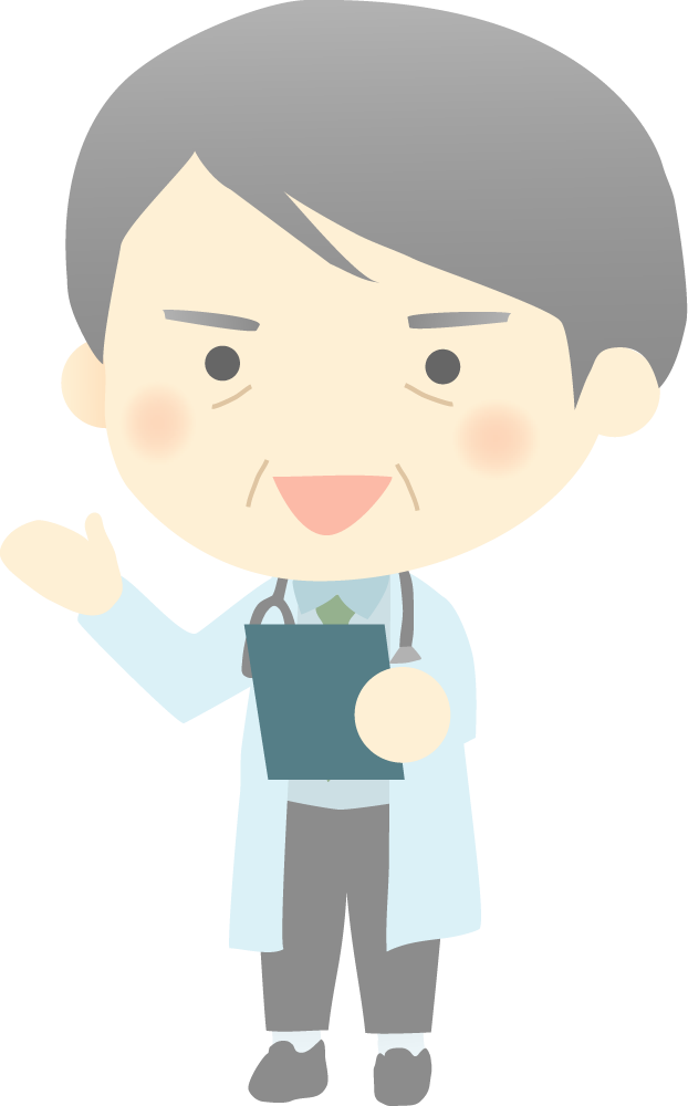 問診票を持ち説明する医師 医療 無料イラストに写真・文字を入れる