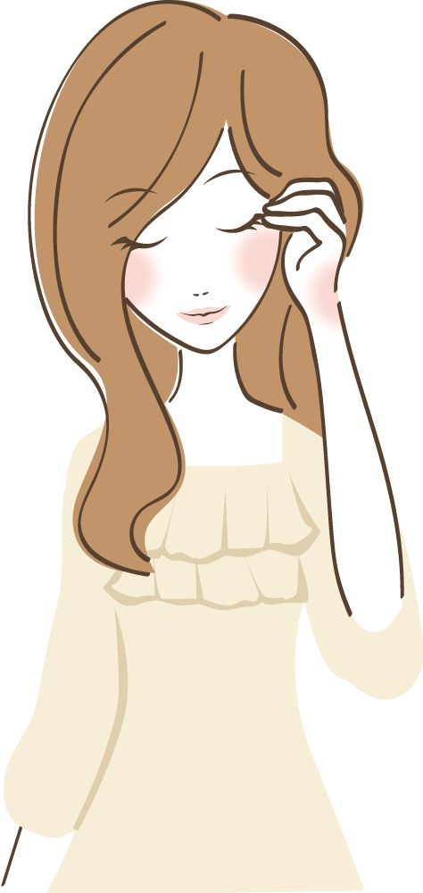 髪かきあげ ポーズ 女性無料イラストに写真・文字を入れる