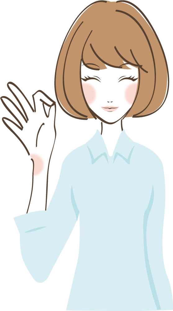 OK ポーズ 女性無料イラストに写真・文字を入れる