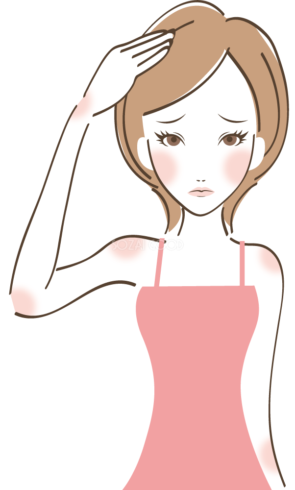 薄毛が気になる 美容 女性無料イラスト