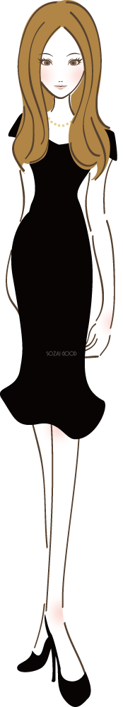 シック ファッション 女性無料イラスト