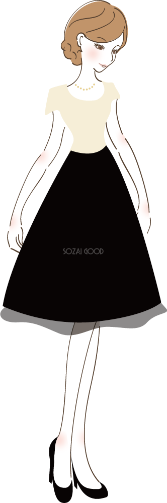 エレガント ファッション 女性無料イラスト