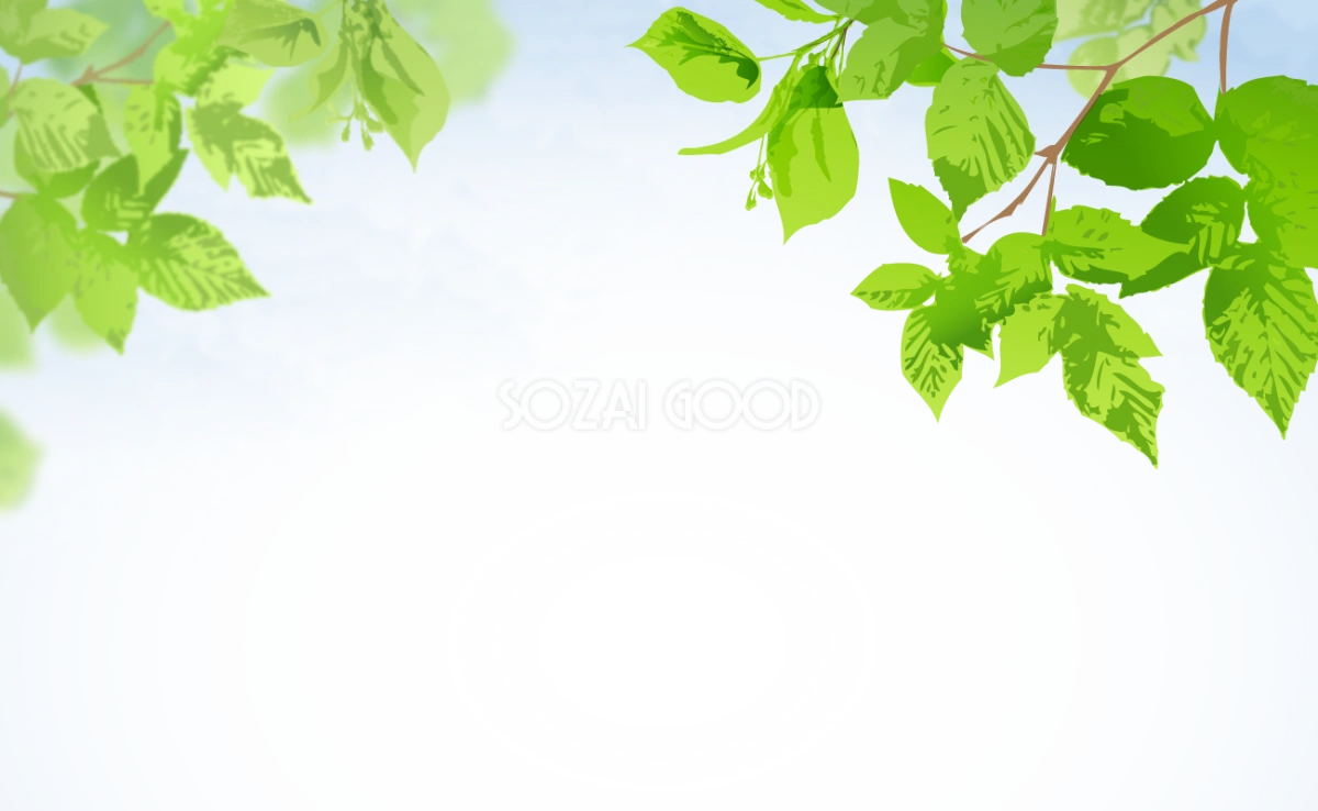 上から伸びる植物(涼しい清々しい)無料背景イラスト28014