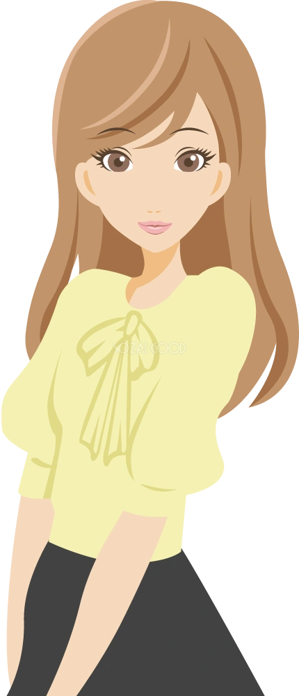 女性誌 表紙風ポーズ 無料イラスト04