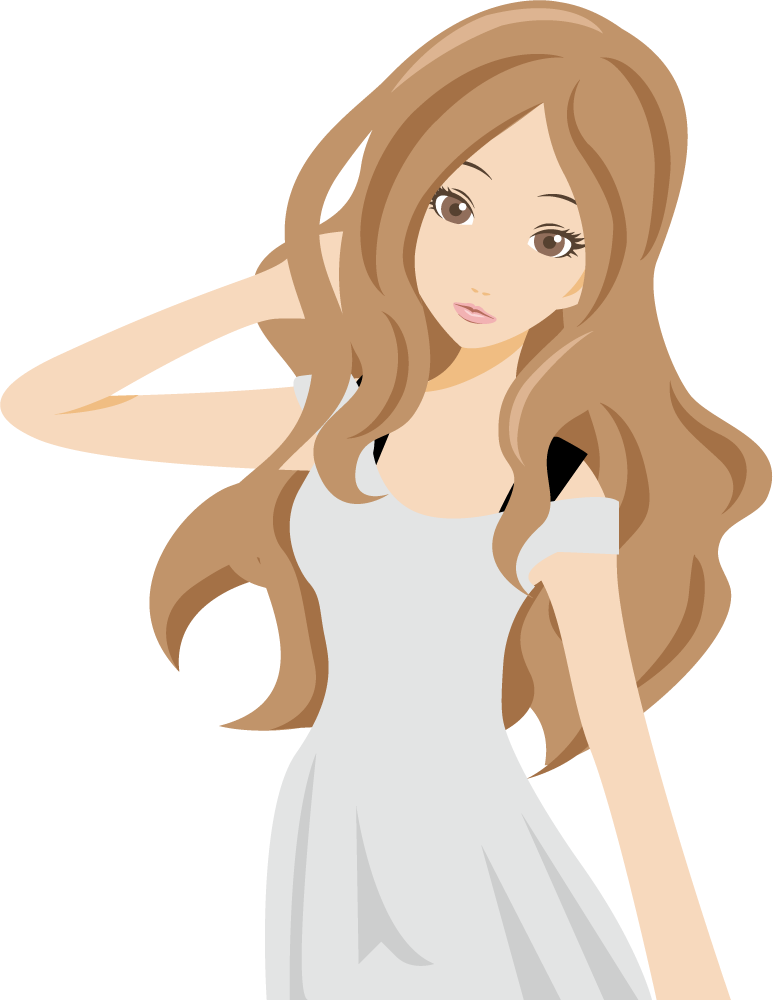 女性誌 表紙風ポーズ 無料イラスト06に写真・文字を入れる