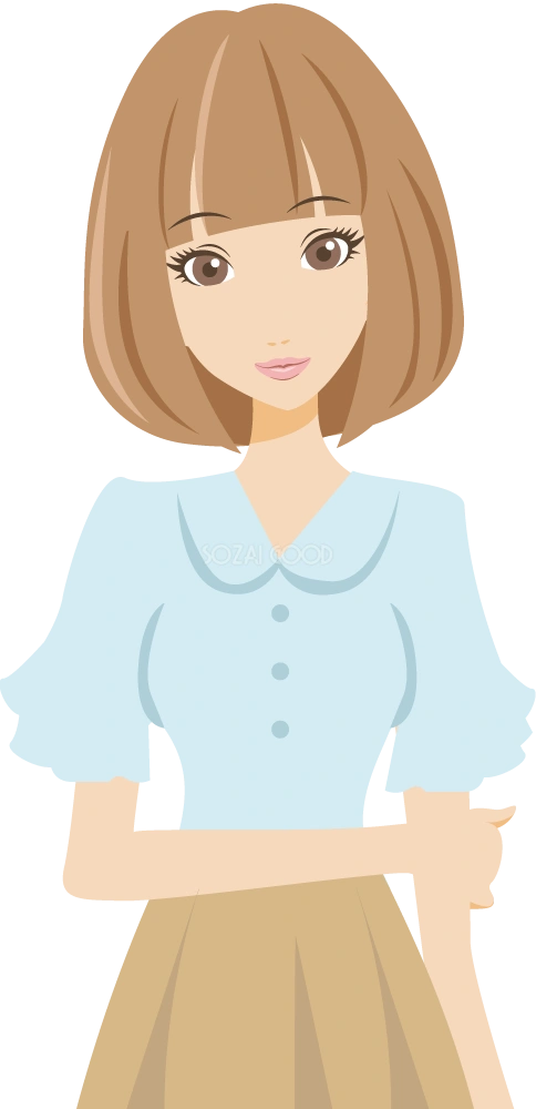 女性誌 表紙風ポーズ 無料イラスト07