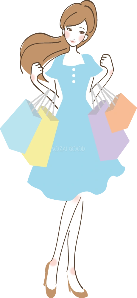 ショッピング女性 無料イラスト