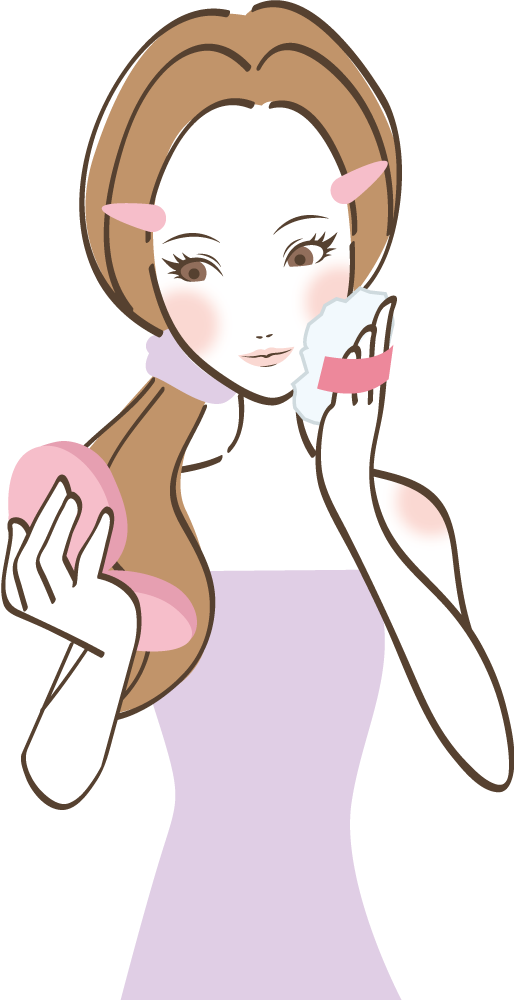 お化粧する女性 無料イラストに写真・文字を入れる