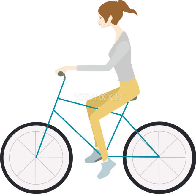 自転車ダイエット女性の無料イラスト 素材good