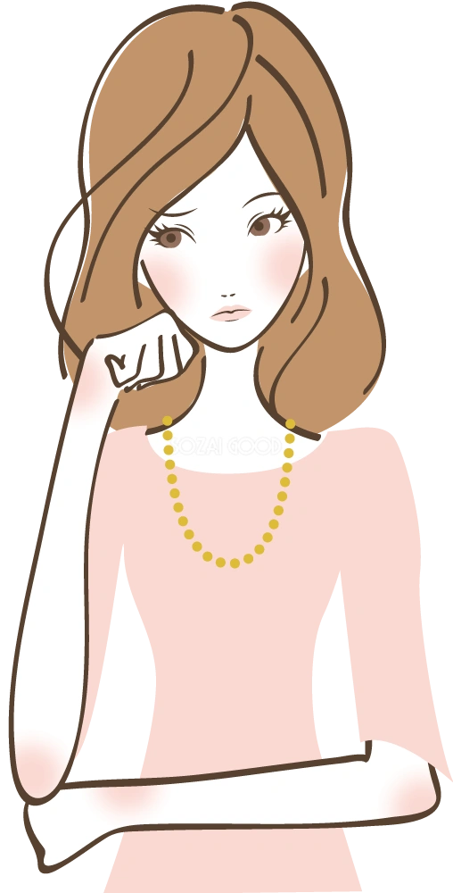 女性ポーズ（うーん） 女性無料イラスト