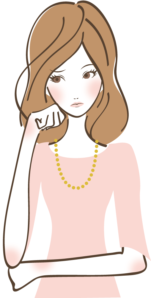 女性ポーズ（うーん） 女性無料イラストに写真・文字を入れる