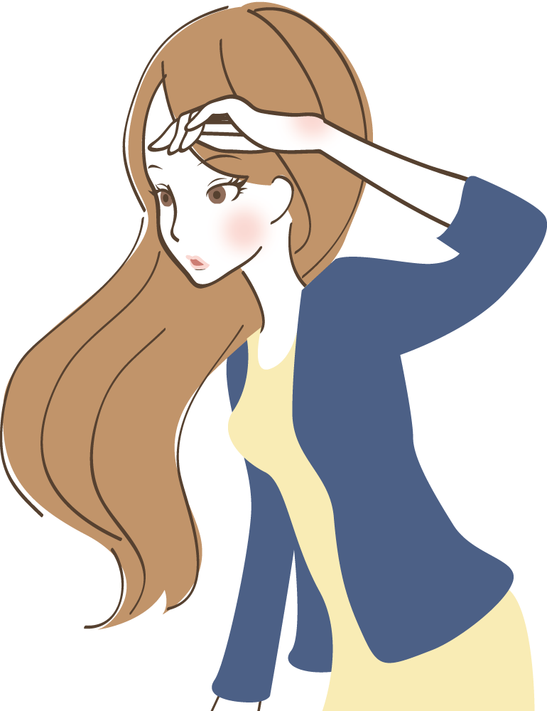 女性ポーズ（眺める） 女性無料イラストに写真・文字を入れる