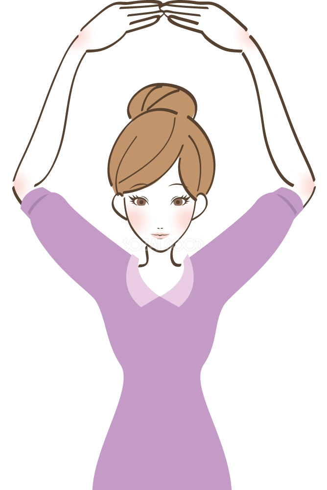 女性ポーズ(丸) 女性無料イラスト
