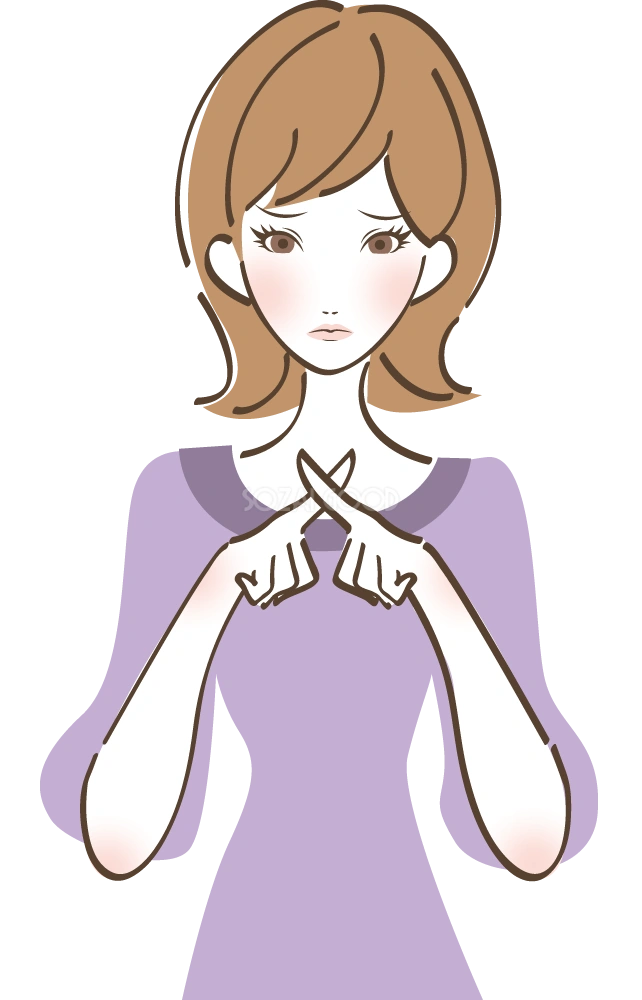 女性ポーズ(ダメダメ) 女性無料イラスト