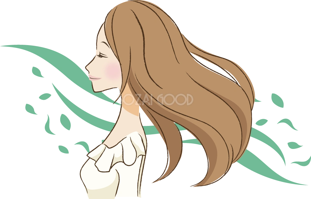 清々しい女性 無料イラスト