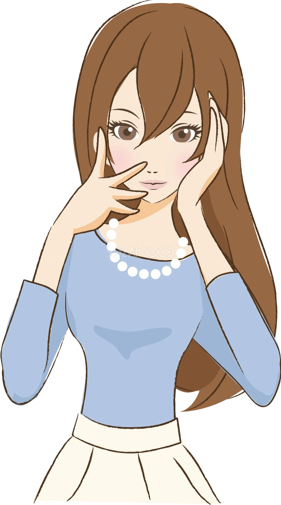 目力をアピールする女性モデル 無料イラスト