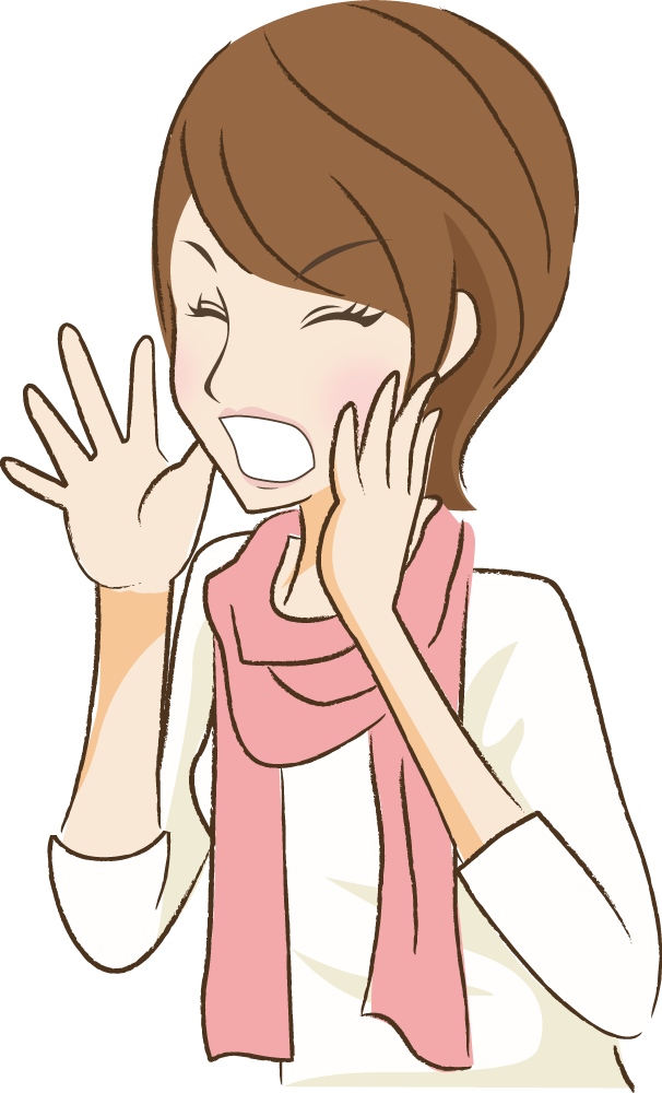 叫ぶ女性 無料イラストに写真・文字を入れる