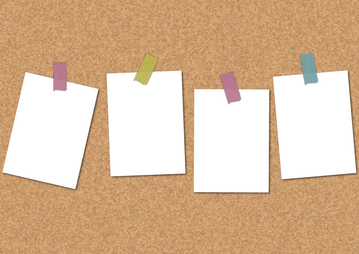 背景イラスト 無料 コルクボードに写真・文字を入れる