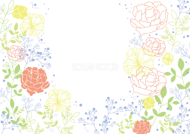 花のフレーム枠イラスト無料フリー 素材good