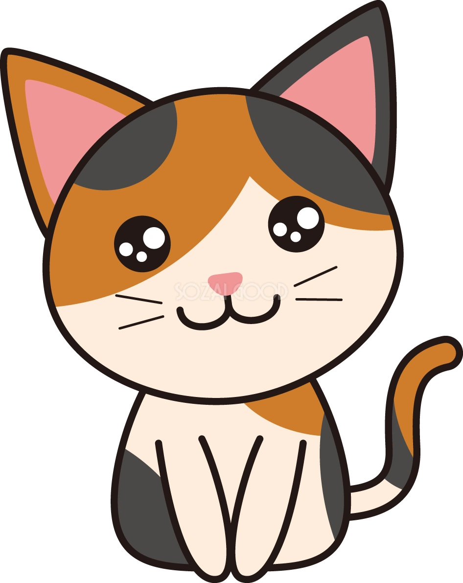 三毛猫 猫無料イラスト32003
