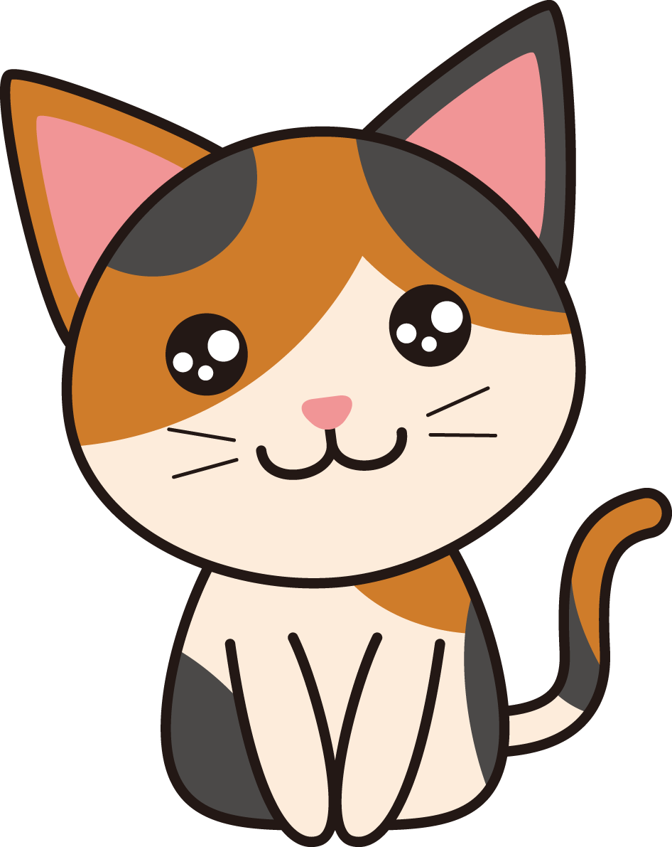 三毛猫 猫無料イラスト32003に写真・文字を入れる
