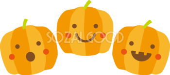ハロウィンかわいいかぼちゃ 秋の無料イラスト32763