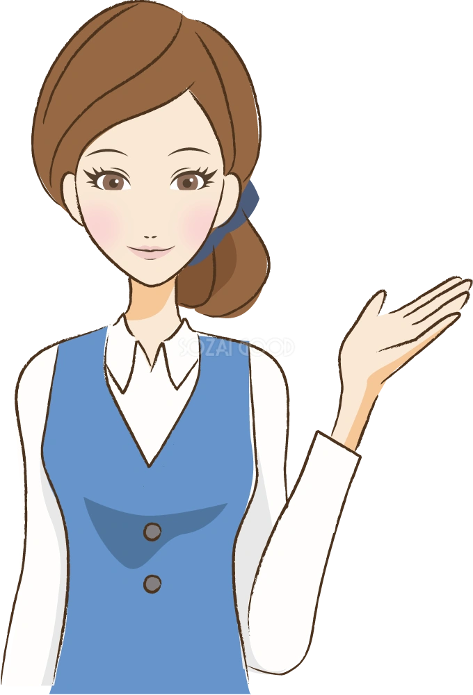 ご案内する会社事務員 無料イラスト32913