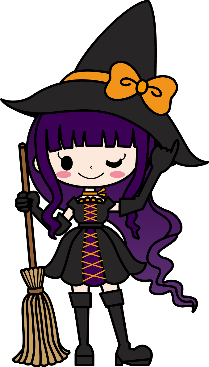 ハロウィンコスプレ（魔女） 秋の無料イラスト33001に写真・文字を入れる