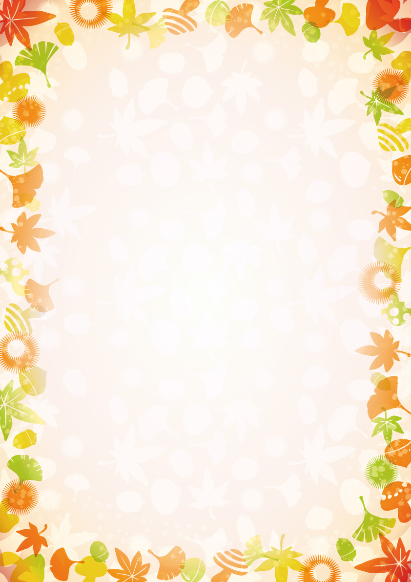 おしゃれ紅葉(もみじ)の縦フレーム枠 秋の無料イラスト33219に写真・文字を入れる
