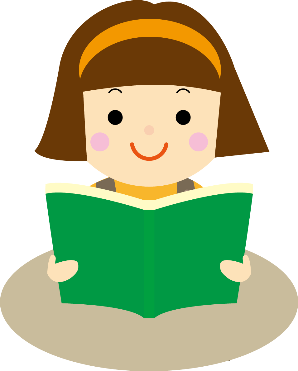 読書の秋に読書をする女の子 秋の無料イラスト33472に写真・文字を入れる