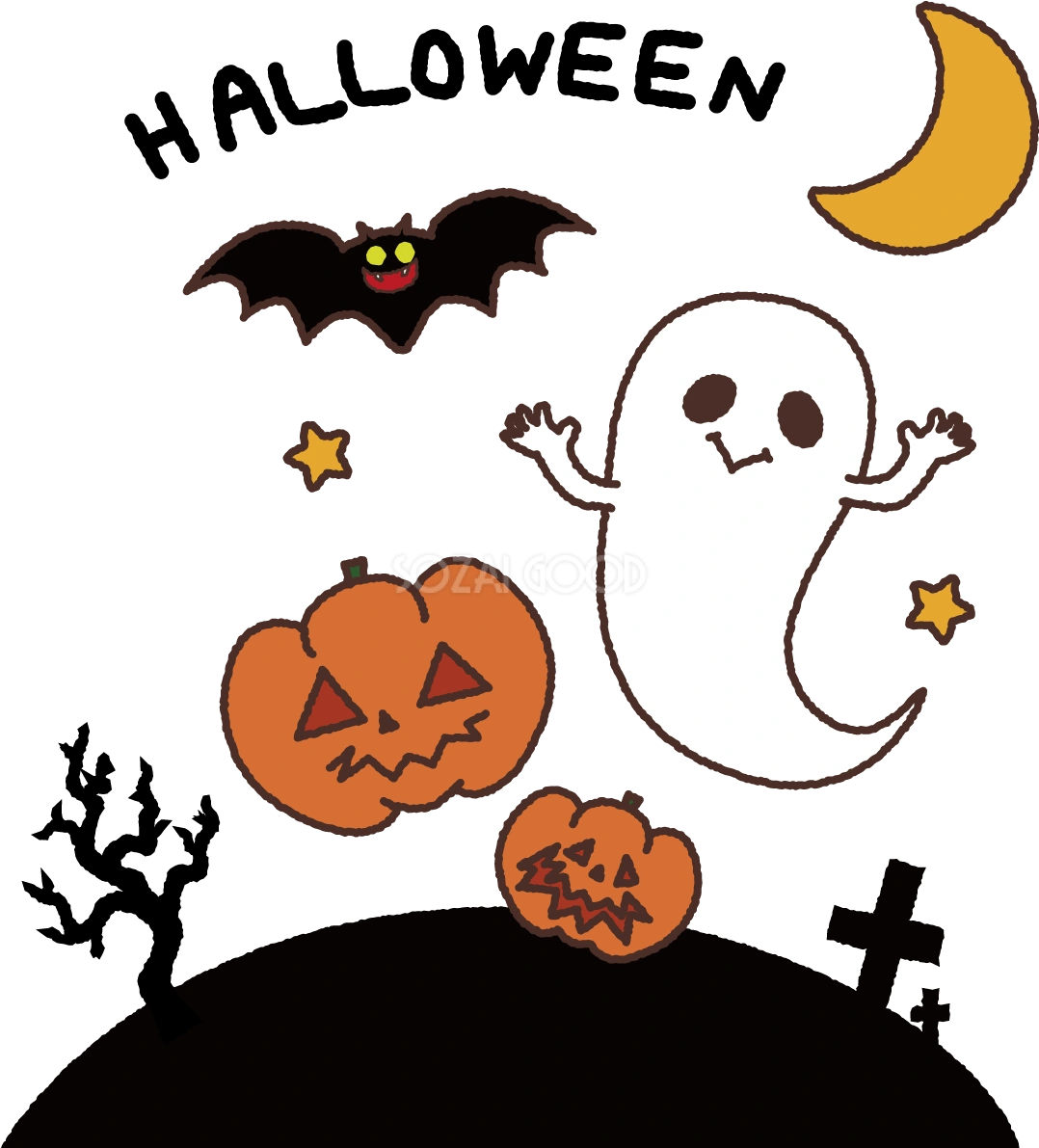 かわいいハロウィンおばけ 秋の無料イラスト33488