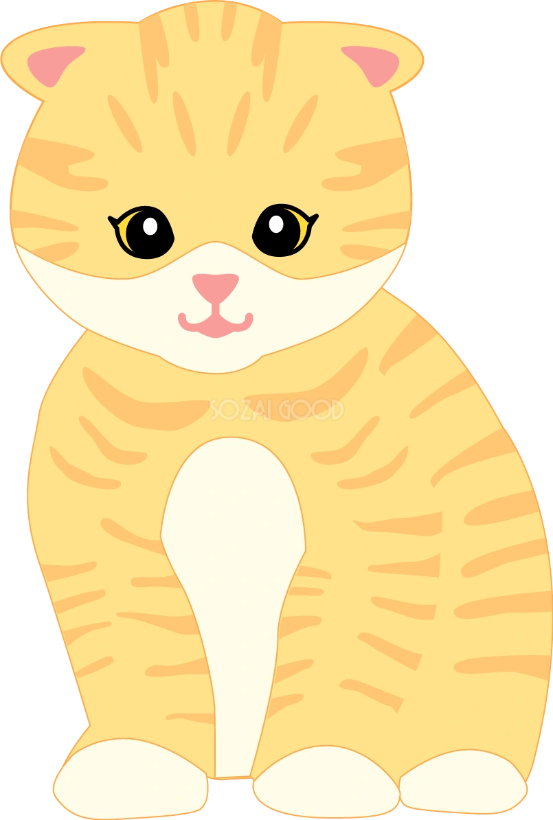 お洒落な猫イラスト「スコティッシュフォールド」 無料 フリー34546