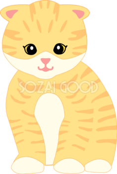 お洒落な猫イラスト「スコティッシュフォールド」 無料 フリー34546