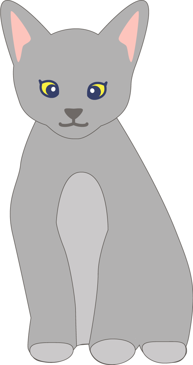 お洒落な猫イラスト「ロシアンブルー」 無料 フリー34566に写真・文字を入れる