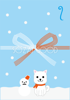 無料イラスト冬 犬が付いているかわいい熨斗35161
