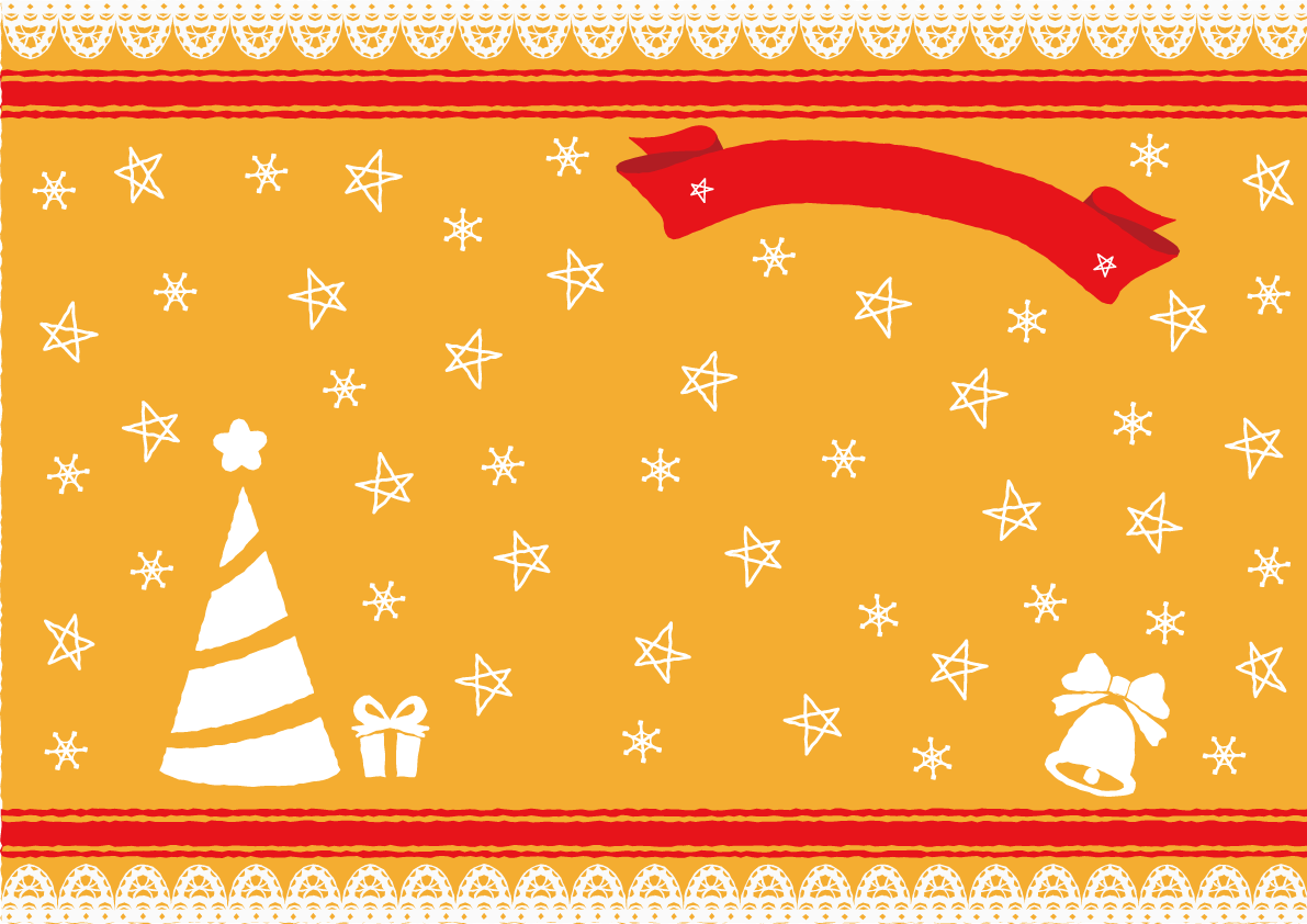 無料イラスト冬 かわいいクリスマスのリボンと金の背景35223に写真・文字を入れる