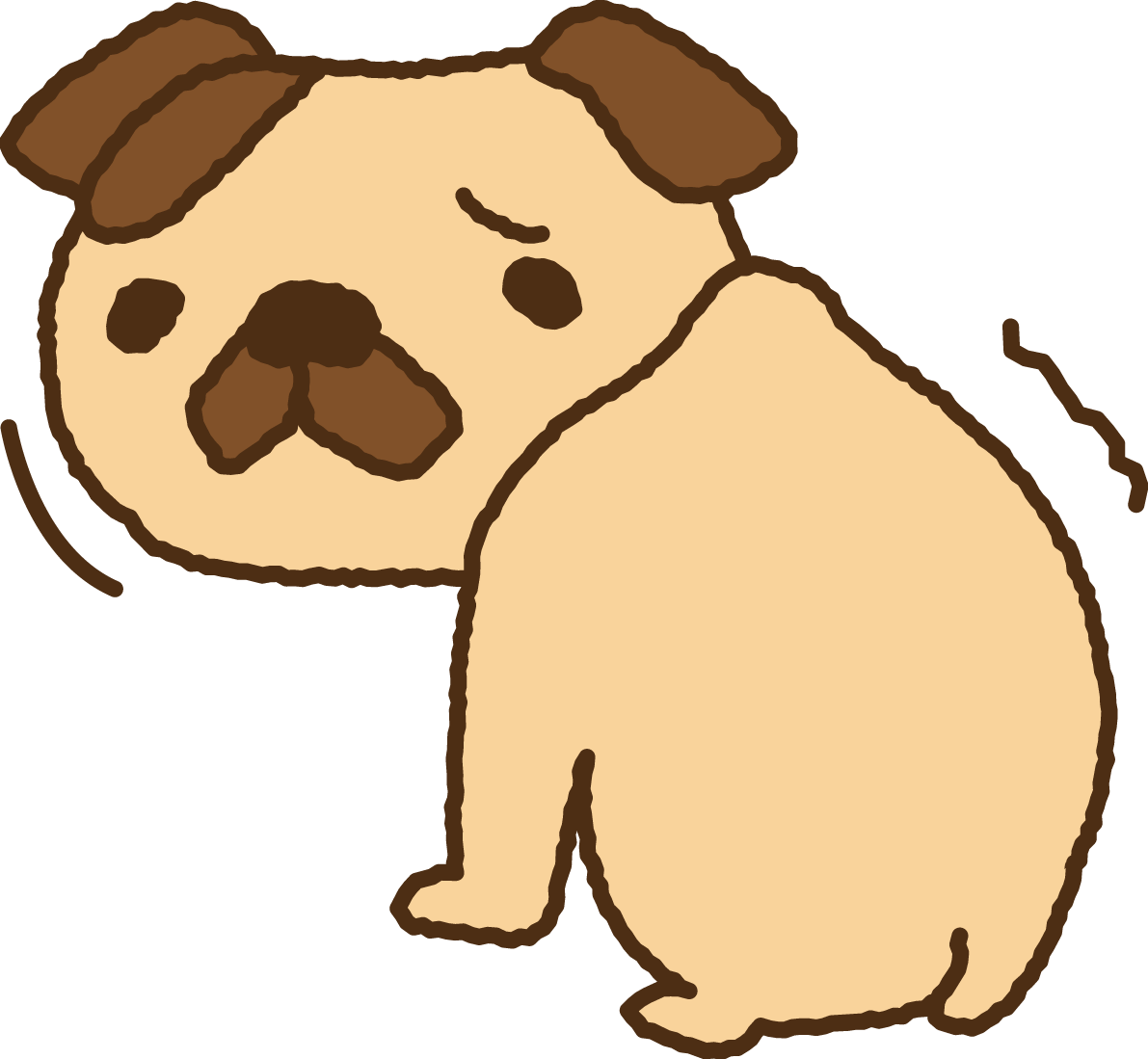 無料イラスト冬 かわいいブルブル寒そうな犬35247に写真・文字を入れる