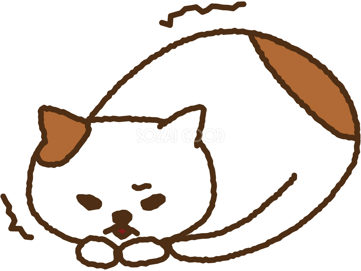 冬にブルブル寒そうなかわいいゆるかわ猫の無料イラスト35276