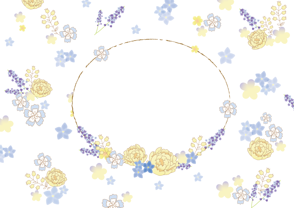 お花 フリー フレーム枠 背景素材 無料イラスト35444に写真・文字を入れる