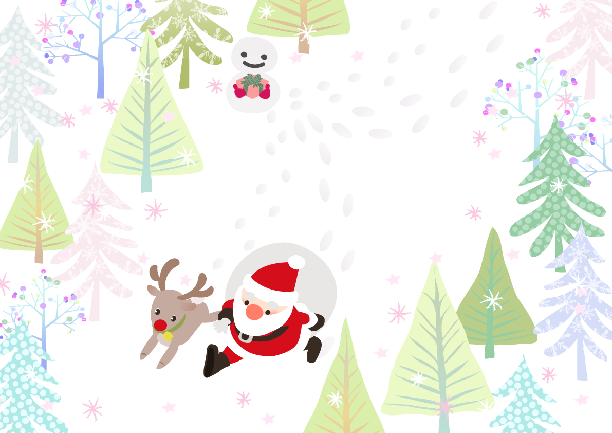 無料イラスト 冬のかわいい背景素材 クリスマス35488に写真・文字を入れる