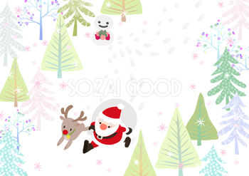 無料イラスト 冬のかわいい背景素材 クリスマス35488