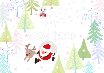 無料イラスト 冬のかわいい背景素材 クリスマス354 素材good