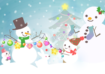 無料イラスト 冬のかわいい背景素材 クリスマス35492