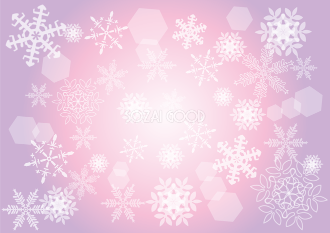 無料イラスト 冬の背景素材 おしゃれな雪の結晶35496 素材good