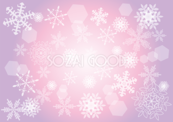 無料イラスト 冬の背景素材 おしゃれな雪の結晶35496