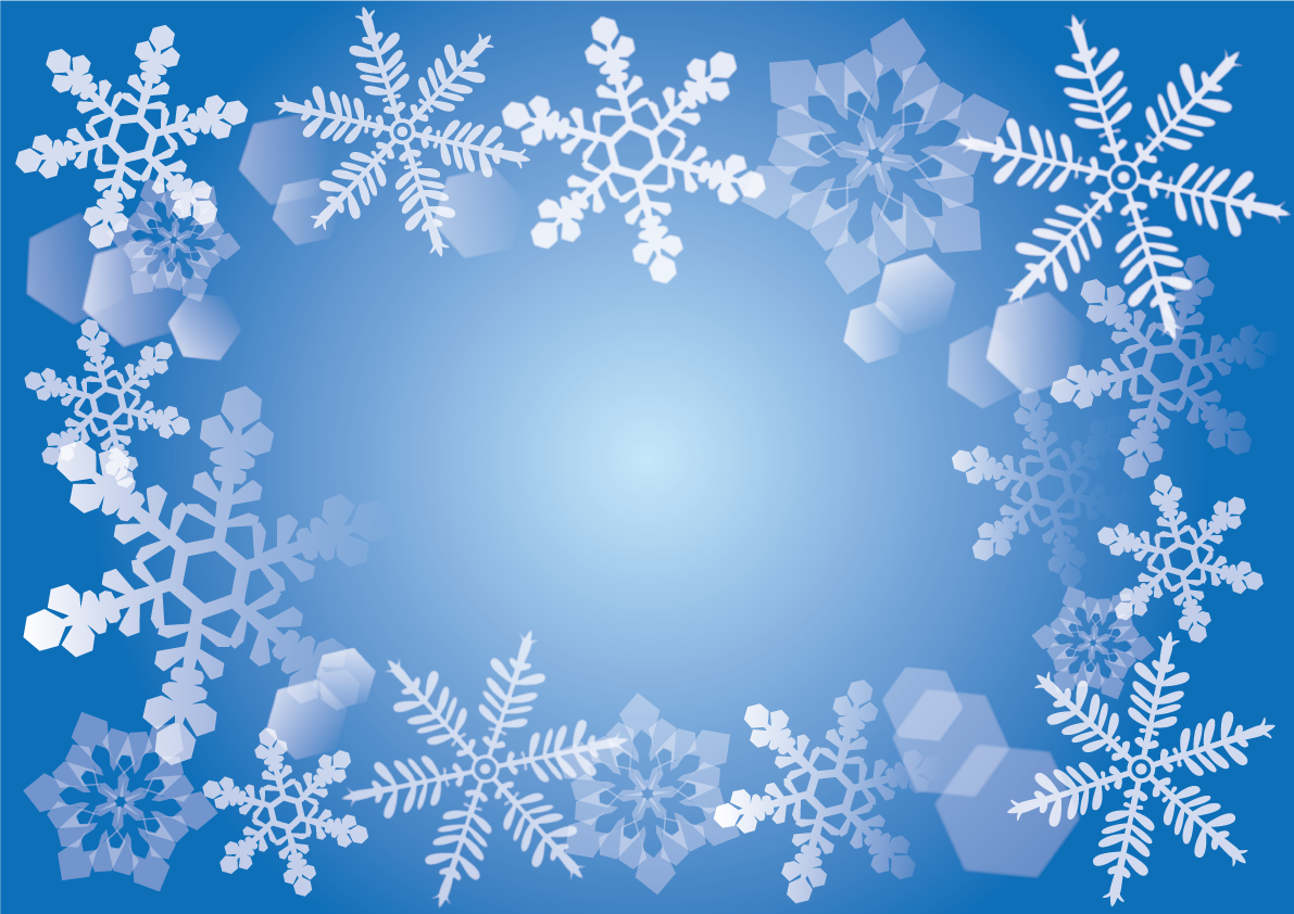 無料イラスト 冬の背景素材 雪の結晶イラスト35517に写真・文字を入れる