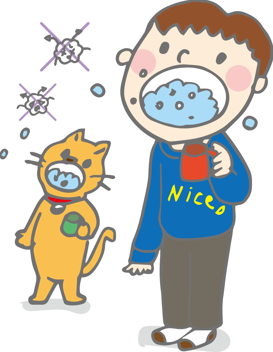 無料イラスト冬 うがいをしている子36092に写真・文字を入れる