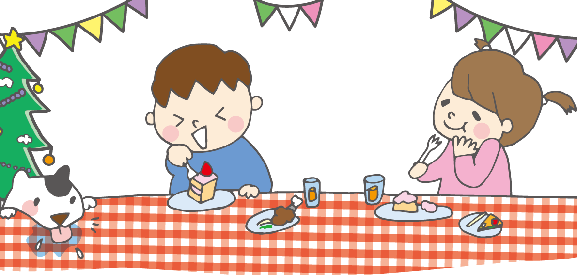 無料イラスト冬 クリスマスを楽しむ仲間36104に写真・文字を入れる