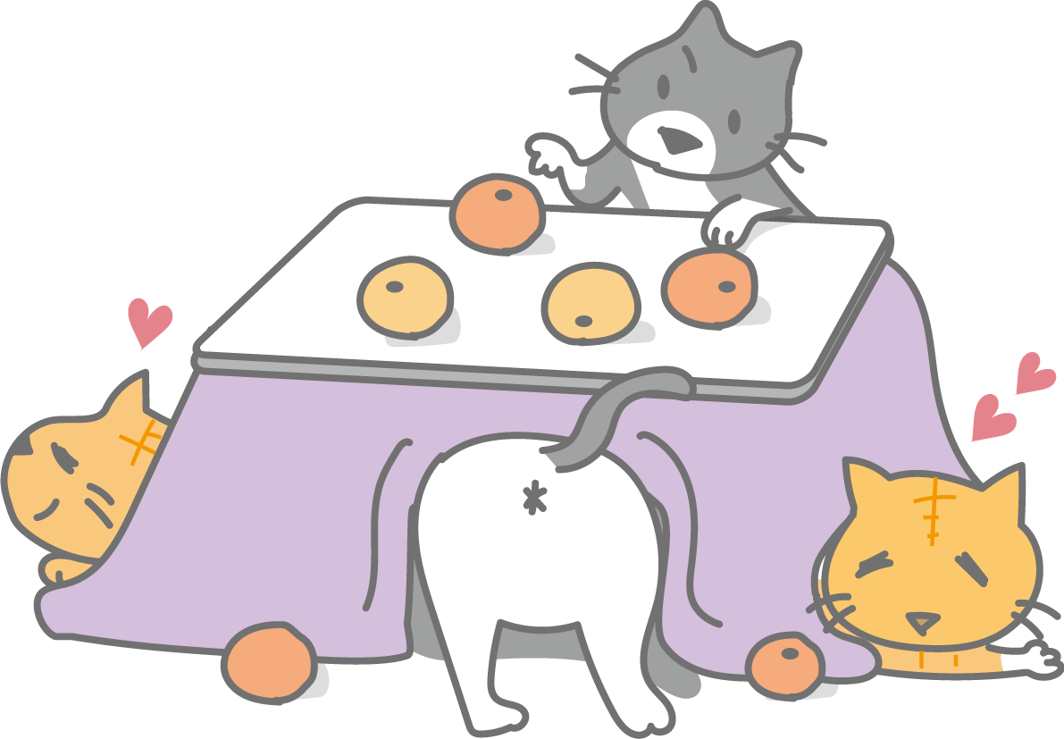 ゆるかわこたつと猫の無料イラスト36112に写真・文字を入れる